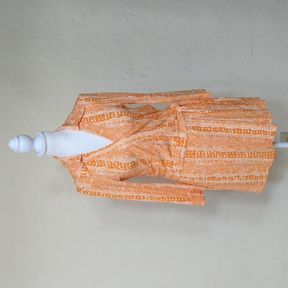Diane Von Furstenberg Dresses & Skirts - Diane Von Furstenberg Celeste Long Sleeve Romper in Orange Oasis Snakeskin 4